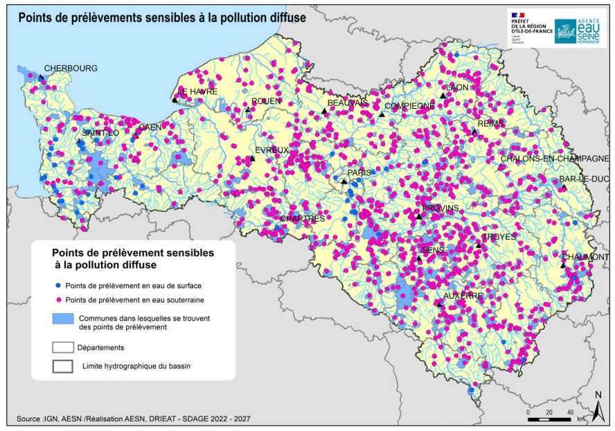 points de prélévement eau