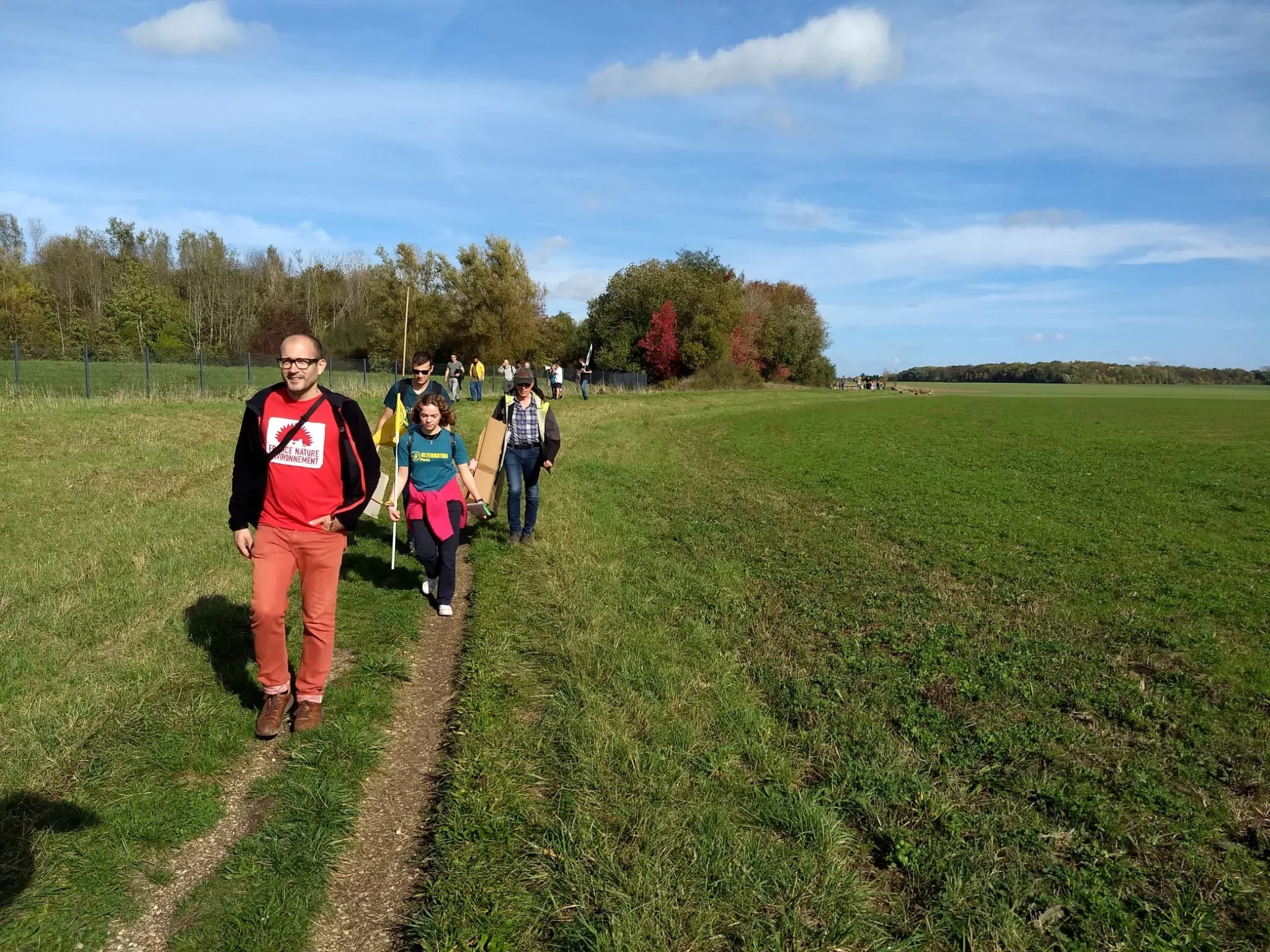 marche dans les champs